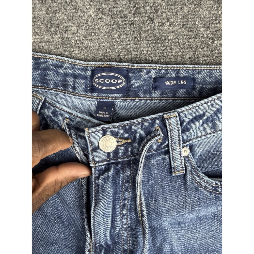 Scoop Super Wide Leg Stretch Jeans Baggy Skater Y2K Grunge‎ Size 6 31x31 - Picture 3 of 8